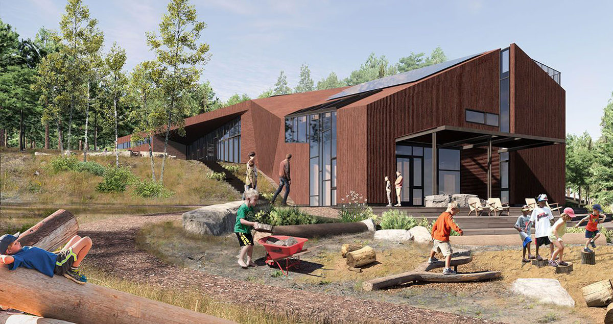 Wildbear Nature Center architectural render of nature play