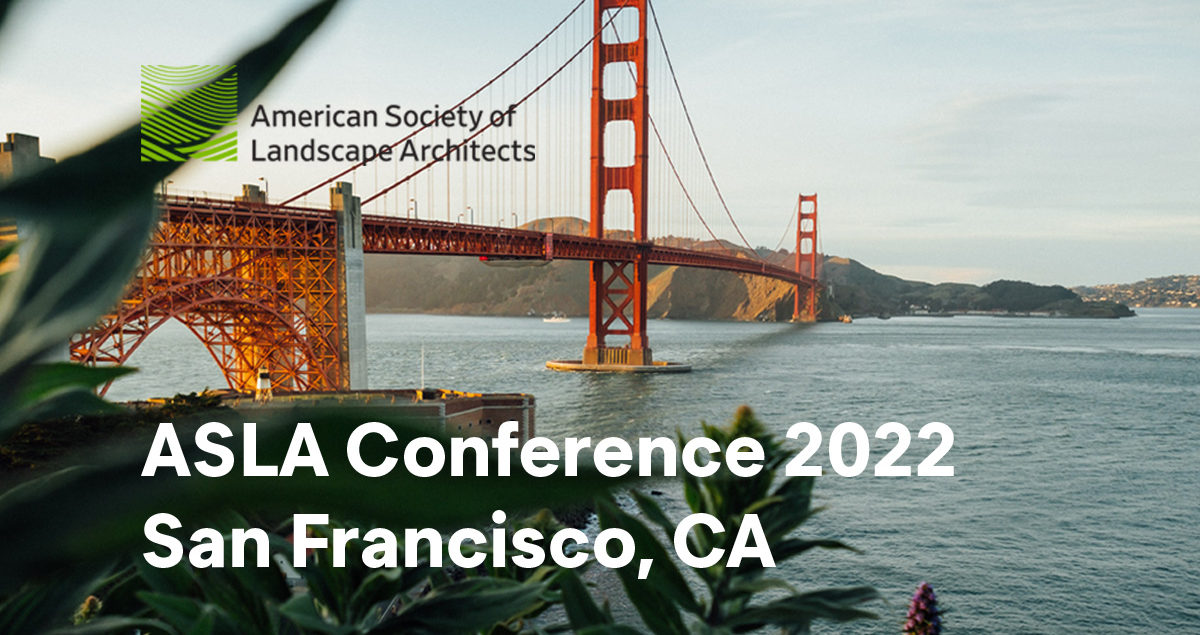 ASLA Conference graphic with San Francisco bridge image