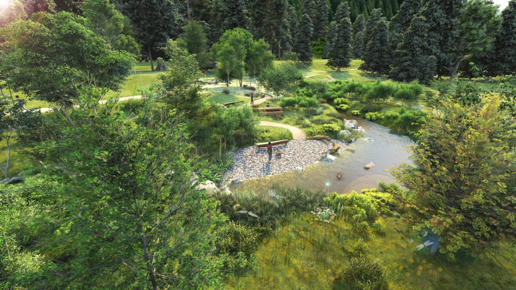 Rendering of the pond at Warm Springs Preserve