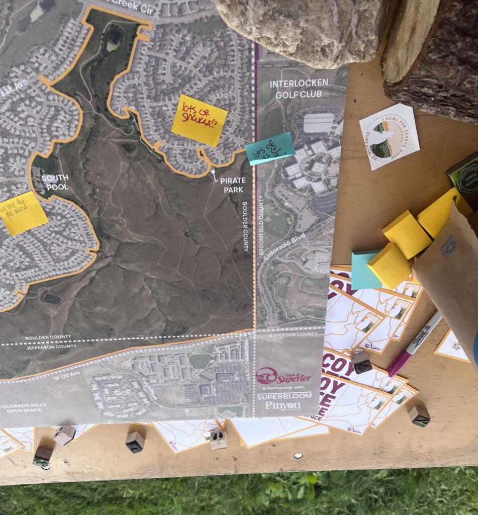 A map of coyote ridge’s most commonly used trails with resident feedback.